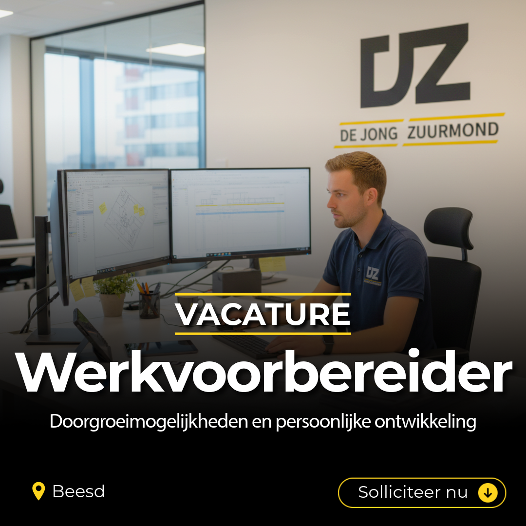 Campagnebeeld De Jong Zuurmond: Werkvoorbereider / calculator Infra Beheer & Onderhoud